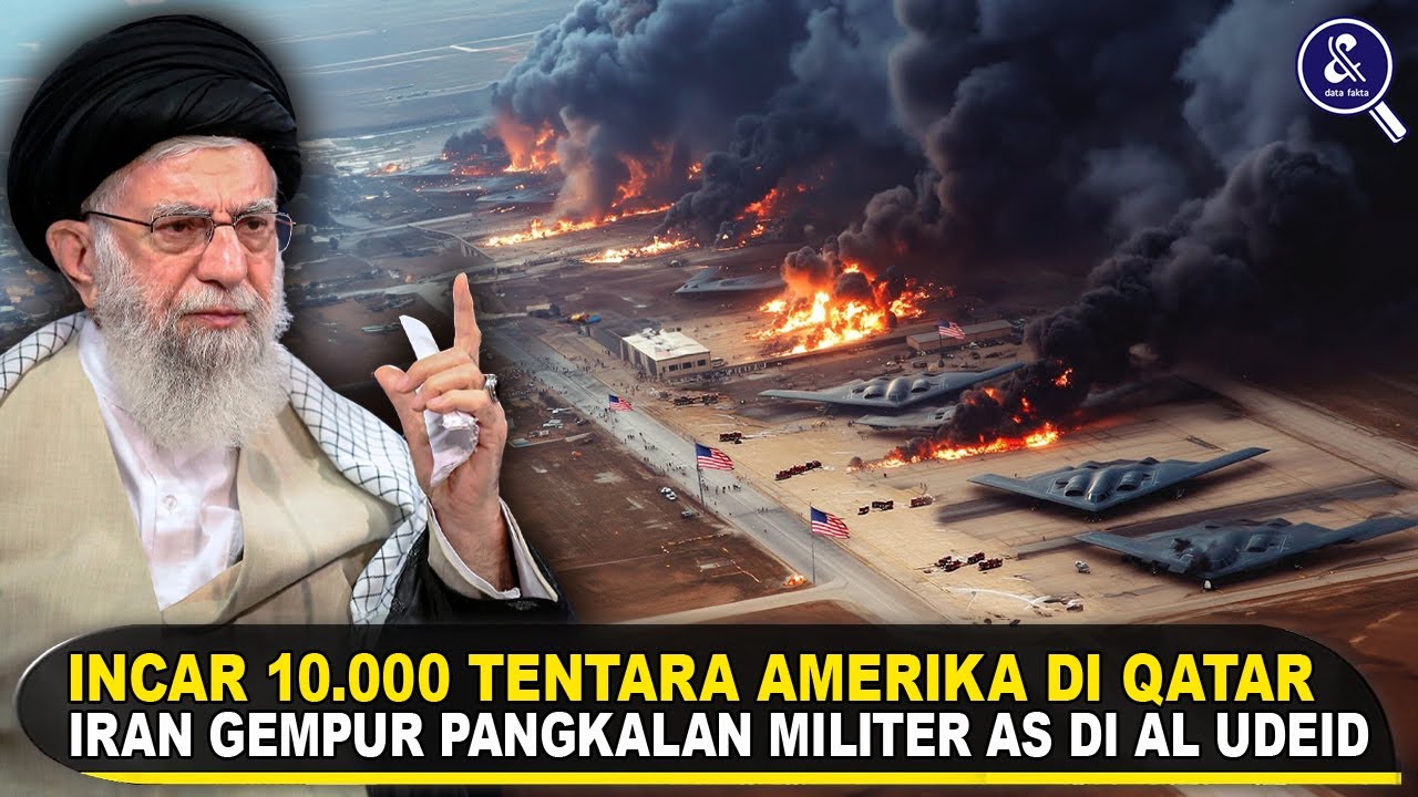 Youtube Thumnail image of : RUDAL IRAN INCAR 10.000 TENTARA AMERIKA — Fakta Serangan Balasan Iran ke Pangkalan AS di Qatar
